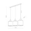 Lámpara colgante Amura, 3 luces, 105 cm de largo, beige/arena, E27