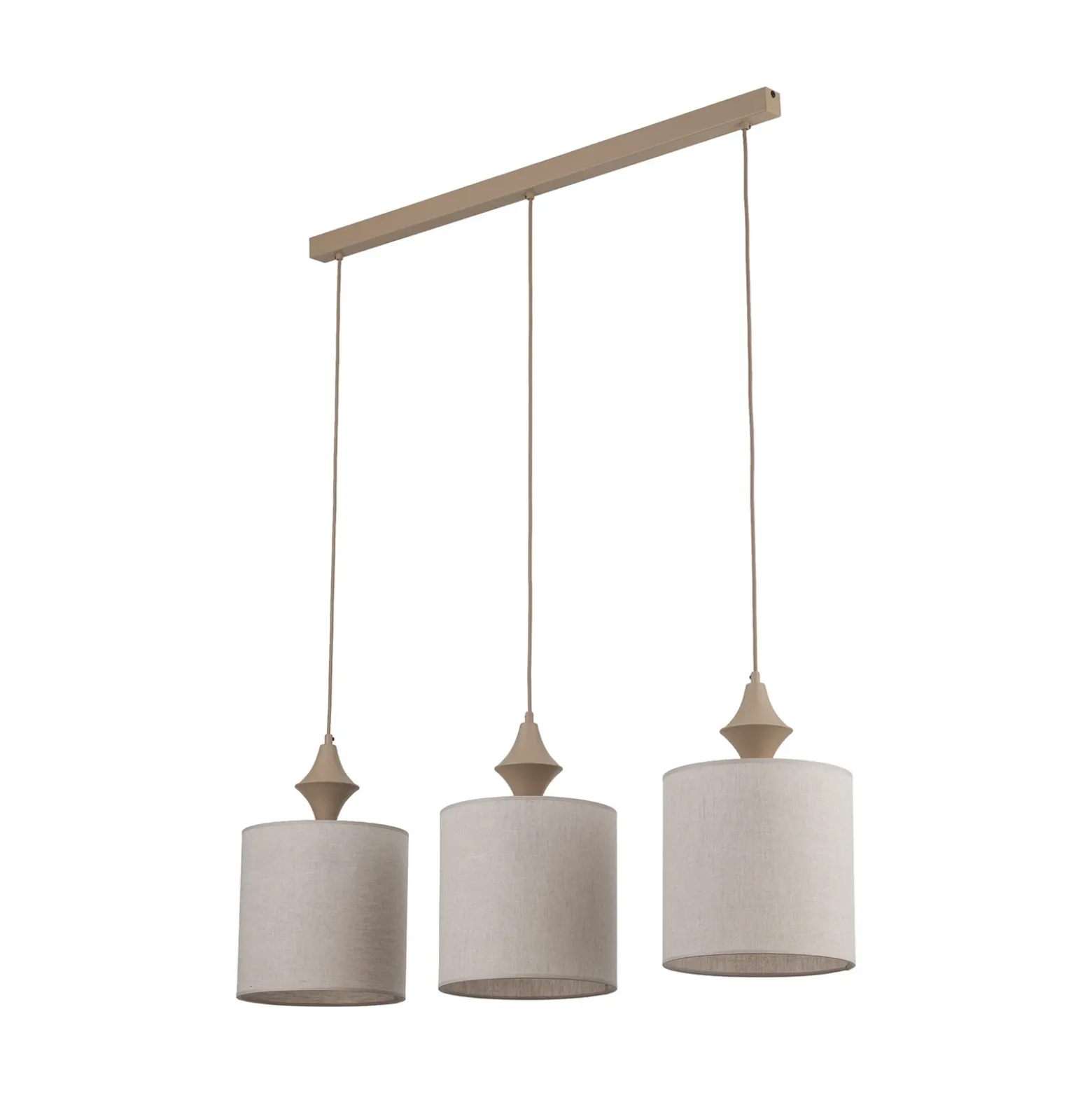 Lámpara colgante Amura, 3 luces, 105 cm de largo, beige/arena, E27