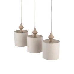 Lámpara colgante Amura, 3 luces, 105 cm de largo, beige/arena, E27