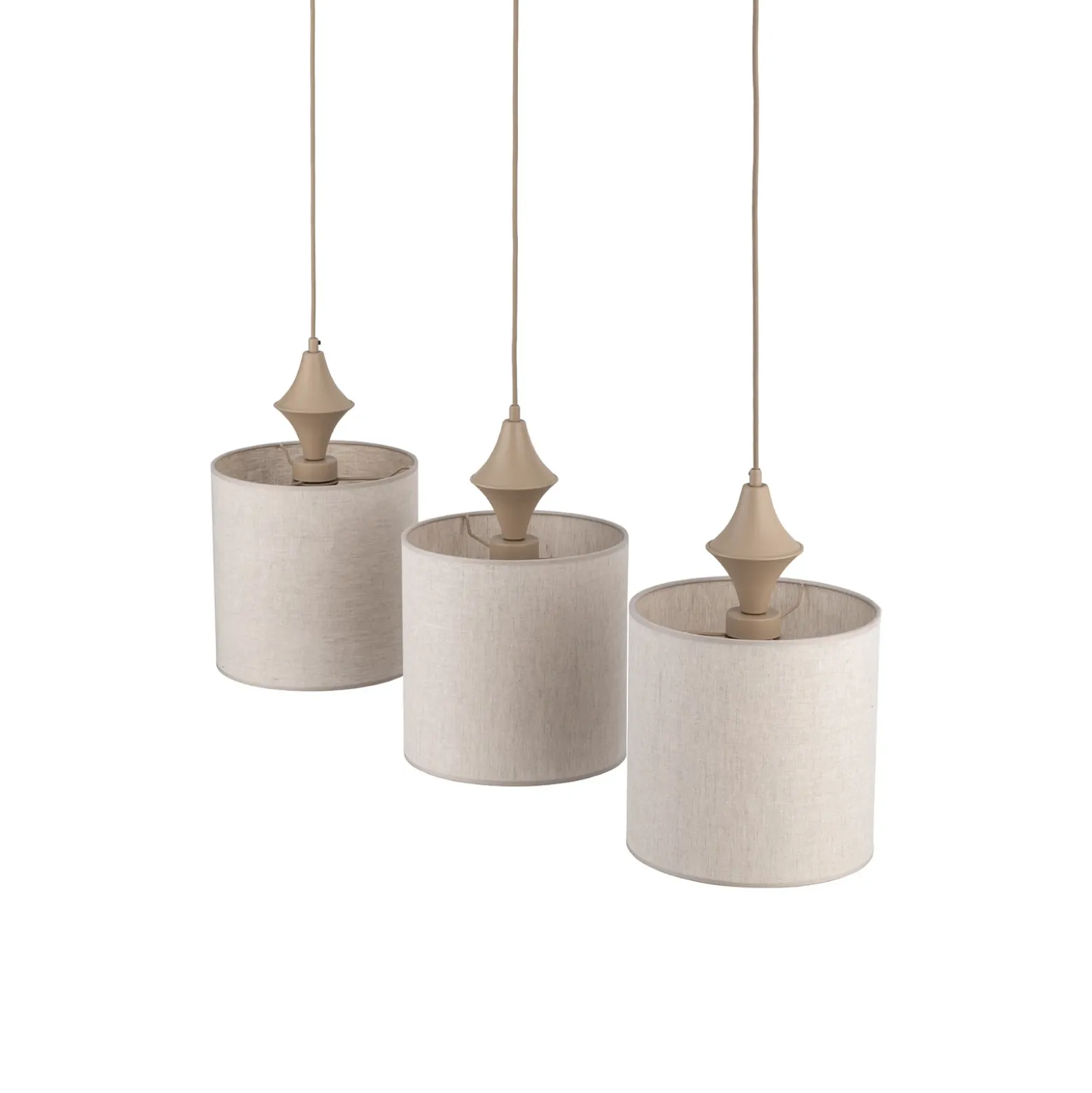 Lámpara colgante Amura, 3 luces, 105 cm de largo, beige/arena, E27