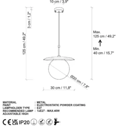 Lámpara colgante Anemon, dorada, cristal, Ø 30 cm, E27