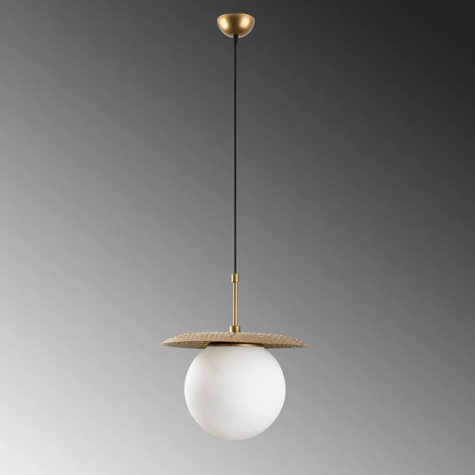 Lámpara colgante Anemon, dorada, cristal, Ø 30 cm, E27