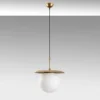 Lámpara colgante Anemon, dorada, cristal, Ø 30 cm, E27