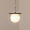 Lámpara colgante Anemon, negro, cristal, Ø 30 cm, E27