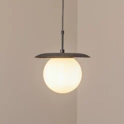 Lámpara colgante Anemon, negro, cristal, Ø 30 cm, E27