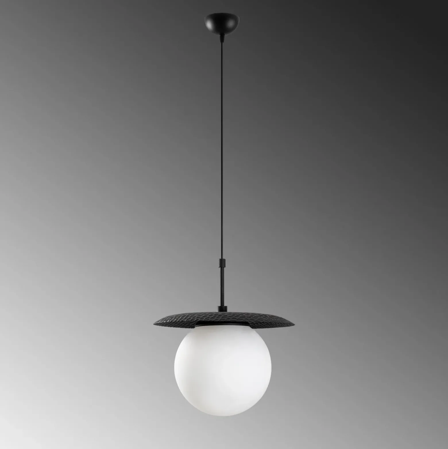 Lámpara colgante Anemon, negro, cristal, Ø 30 cm, E27