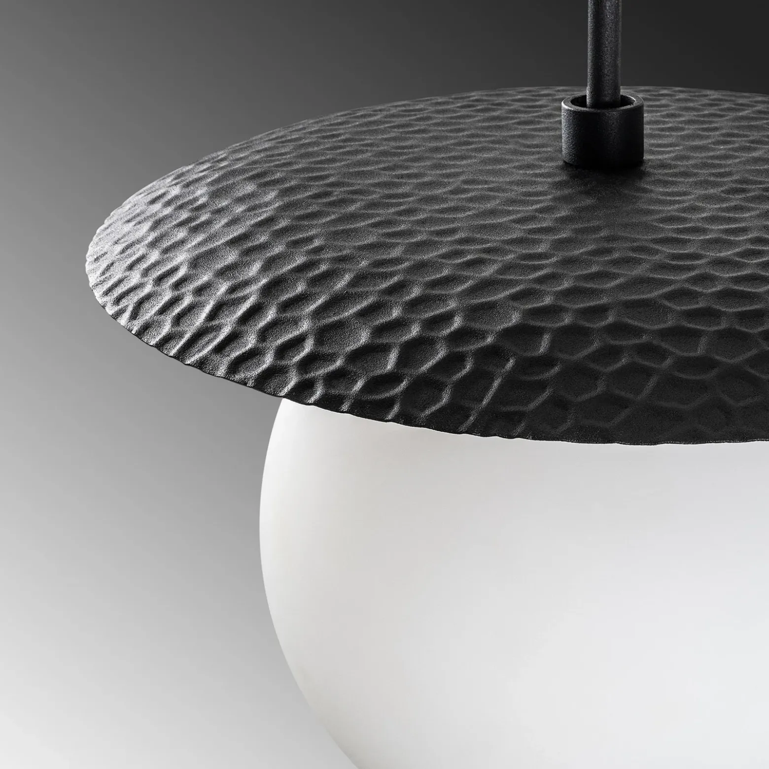 Lámpara colgante Anemon, negro, cristal, Ø 30 cm, E27