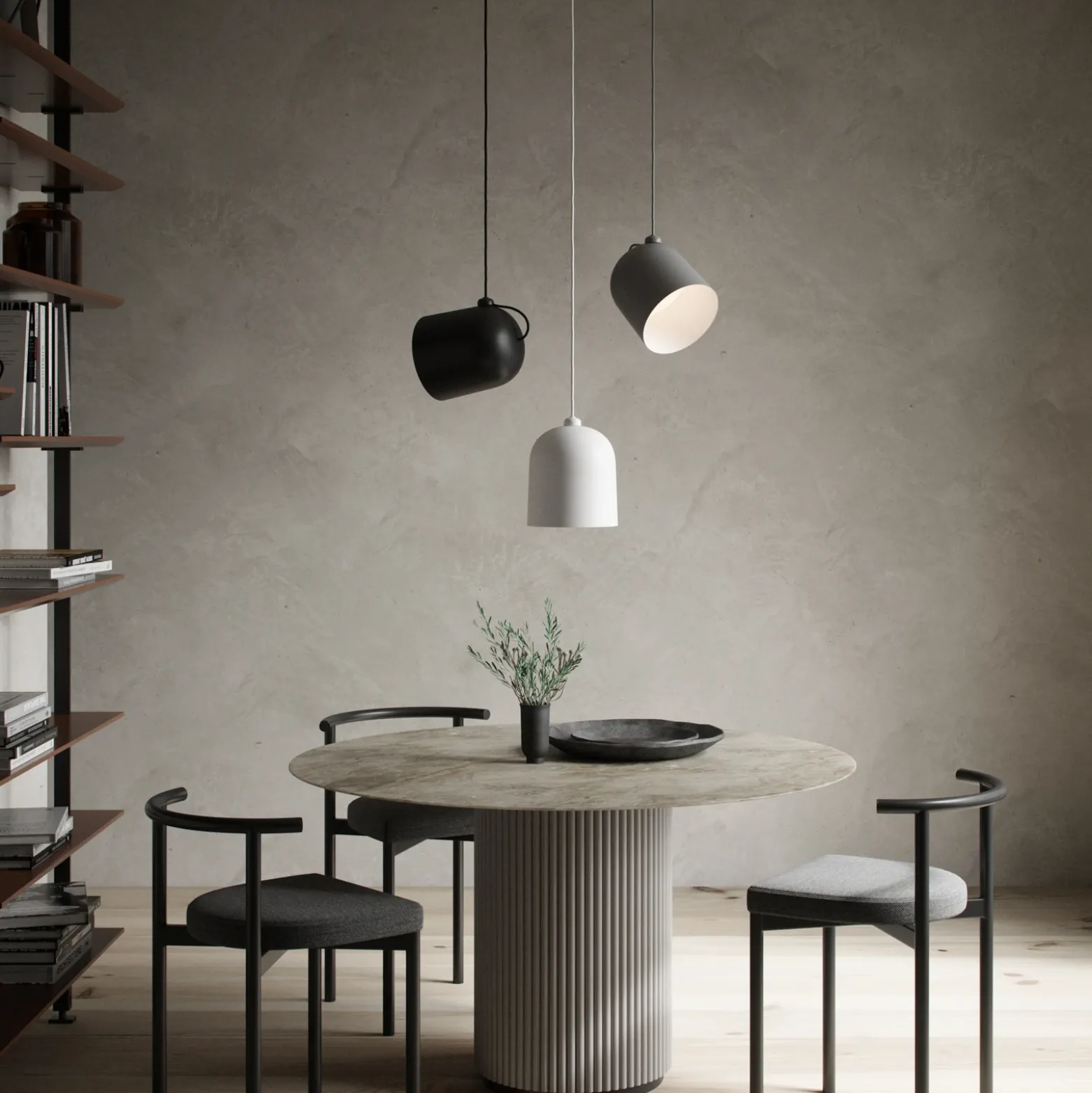 Lámpara colgante Angle E27, negro