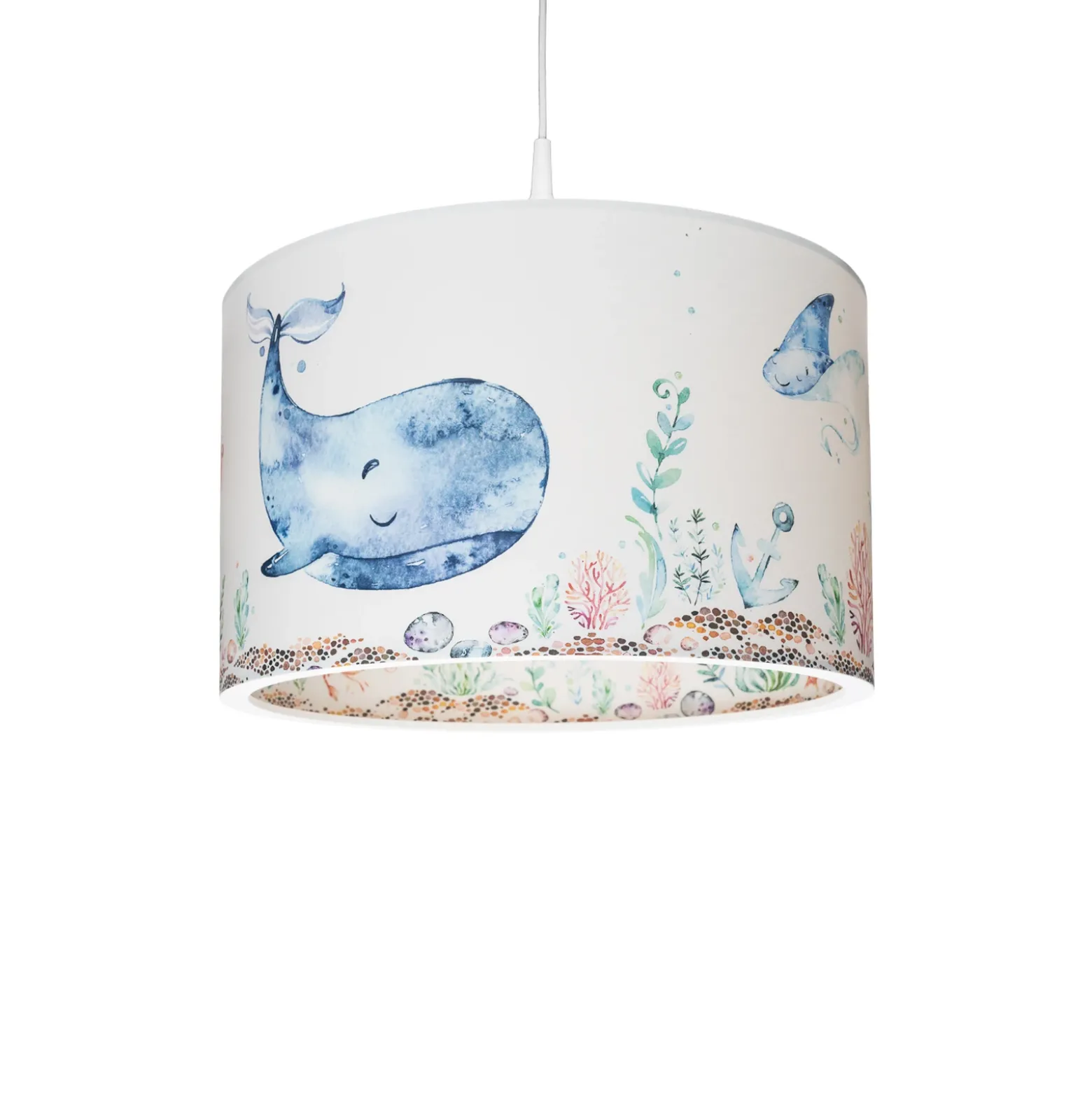 Lámpara colgante 25/40 Animales marinos, Ø 38 cm, colorida, plástico