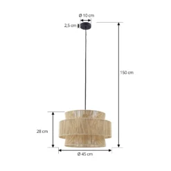 Lámpara colgante Anuva de Lindby, natural, papel, Ø 45 cm