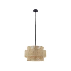 Lámpara colgante Anuva de Lindby, natural, papel, Ø 45 cm