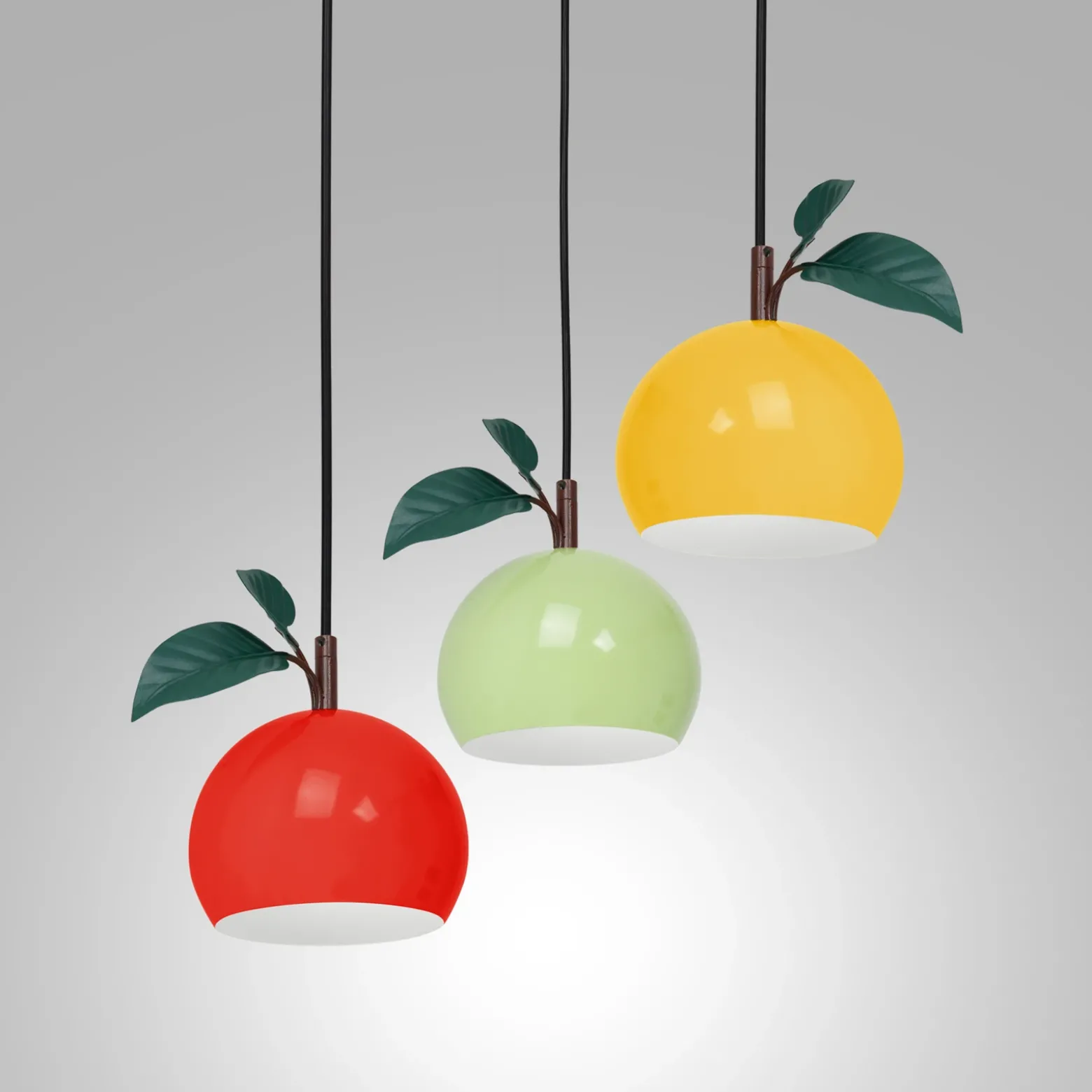 Lámpara colgante Apple mix, multicolor, metal, Ø 42 cm, 3 luces, E27