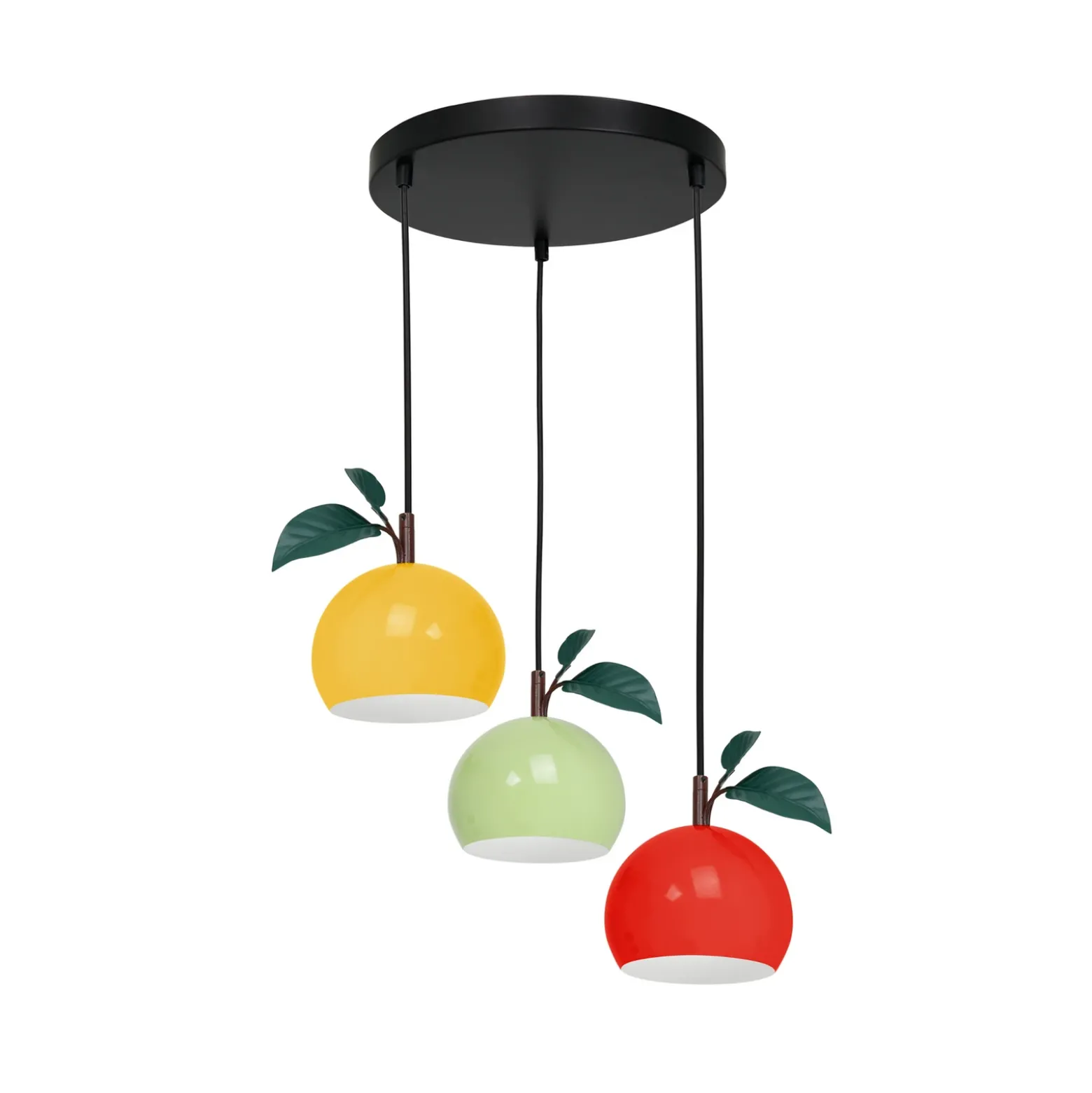Lámpara colgante Apple mix, multicolor, metal, Ø 42 cm, 3 luces, E27
