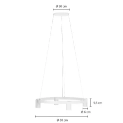 Lámpara colgante Arcchio Brinja, blanca, Ø 64 cm, 4 luces, GU10