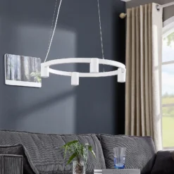 Lámpara colgante Arcchio Brinja, blanca, Ø 64 cm, 4 luces, GU10