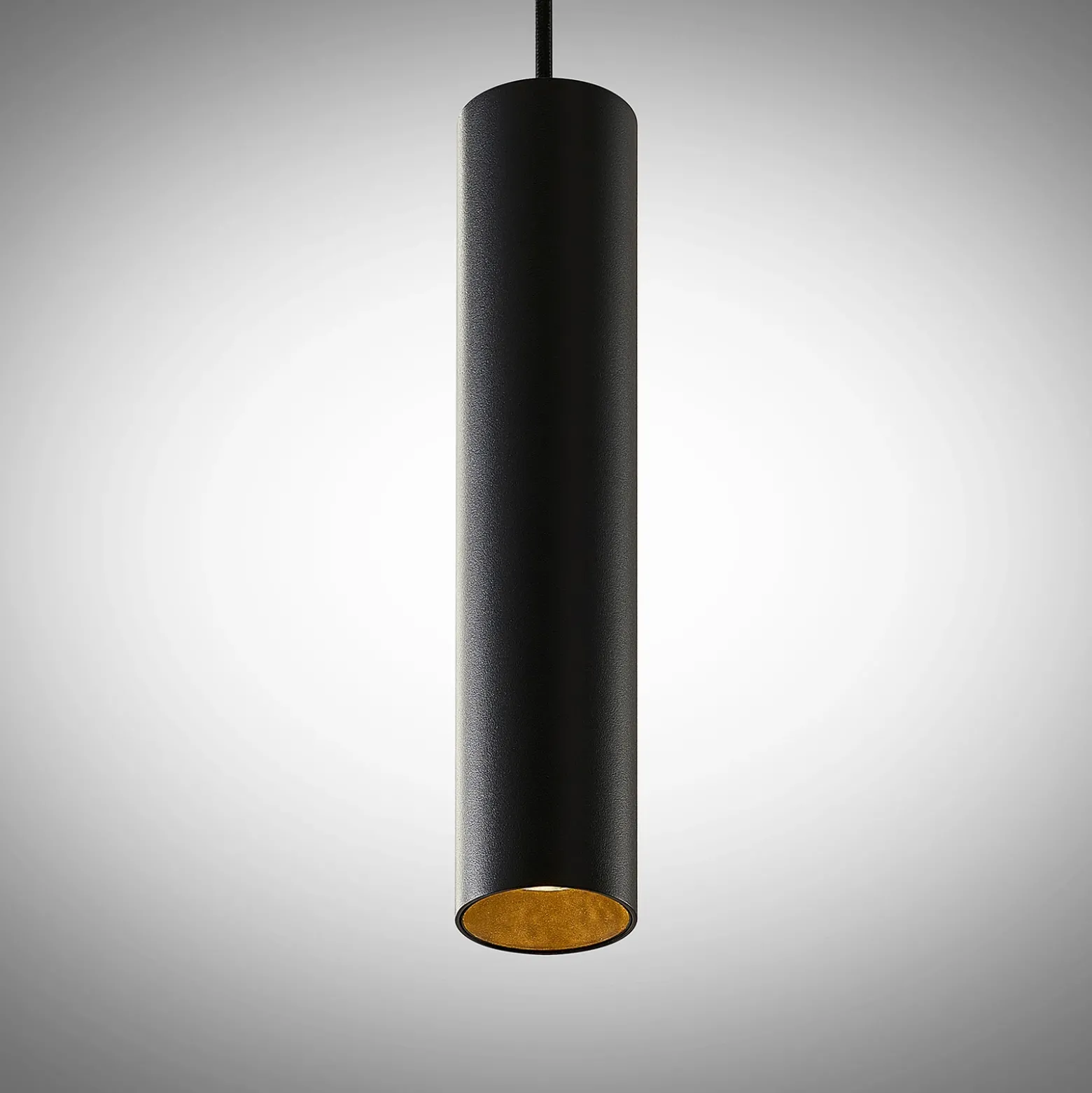 Lámpara colgante Arcchio Ejona, altura 27 cm, negra, aluminio