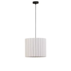 Lámpara colgante Aria, blanca, microfibra, E27