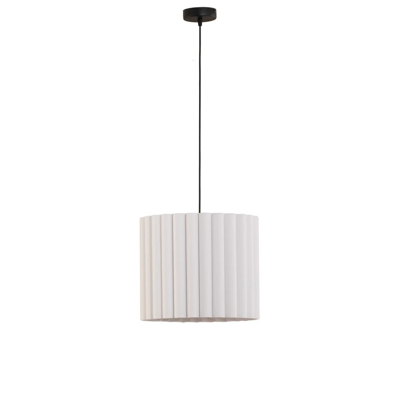 Lámpara colgante Aria, blanca, microfibra, E27