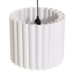Lámpara colgante Aria, blanca, microfibra, E27