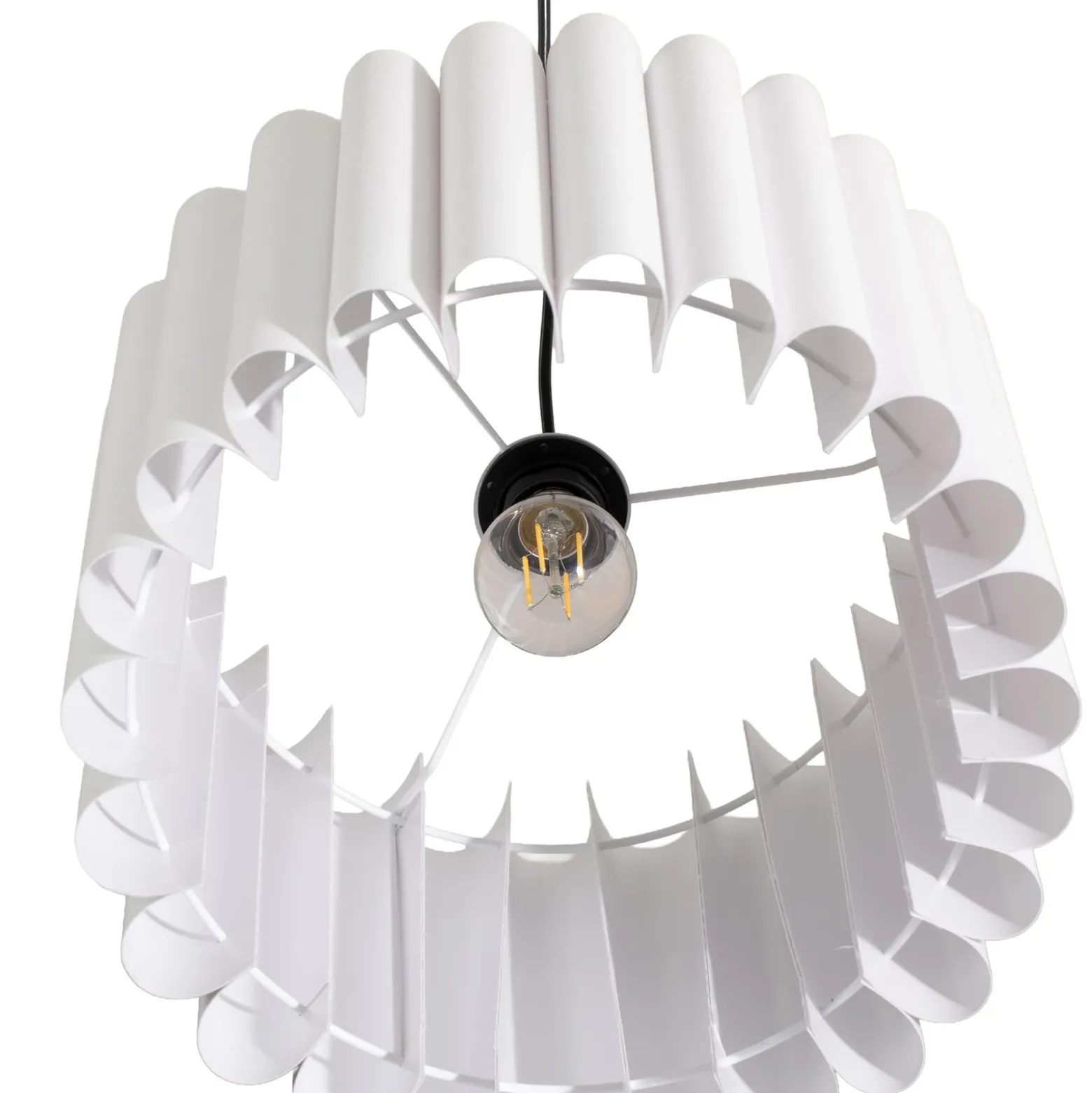 Lámpara colgante Aria, blanca, microfibra, E27