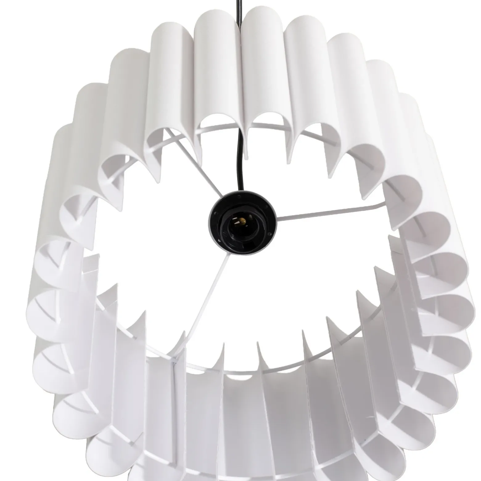 Lámpara colgante Aria, blanca, microfibra, E27
