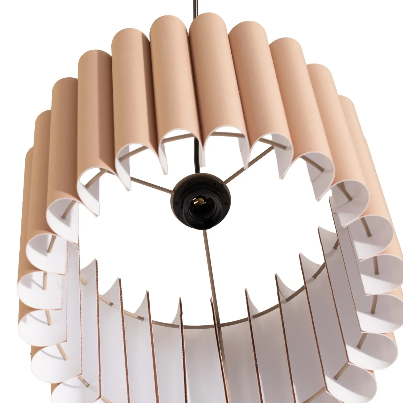 Lámpara colgante Aria, capuchino, microfibra, E27
