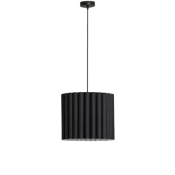 Lámpara colgante Aria, negro, microfibra, E27