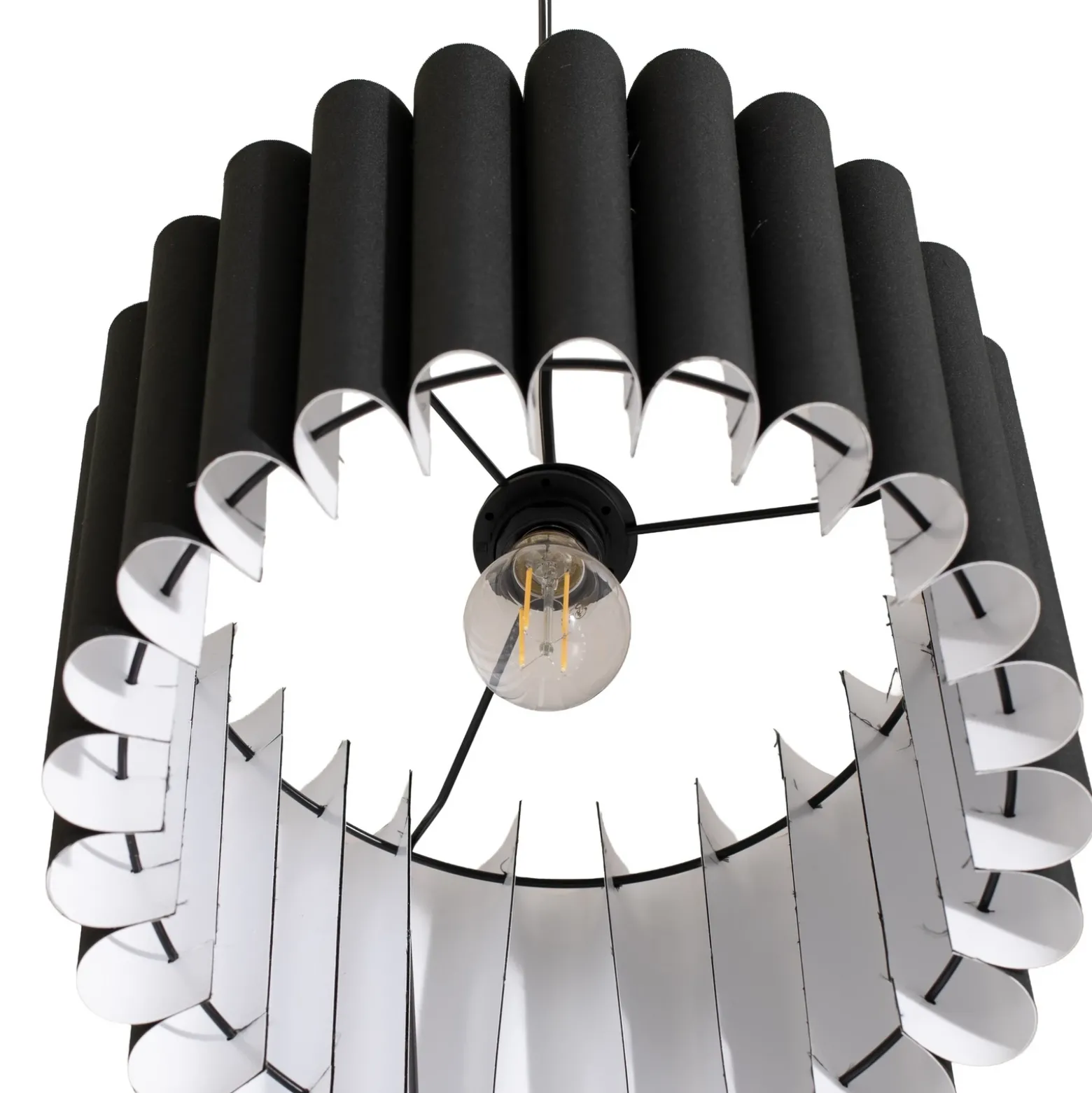 Lámpara colgante Aria, negro, microfibra, E27