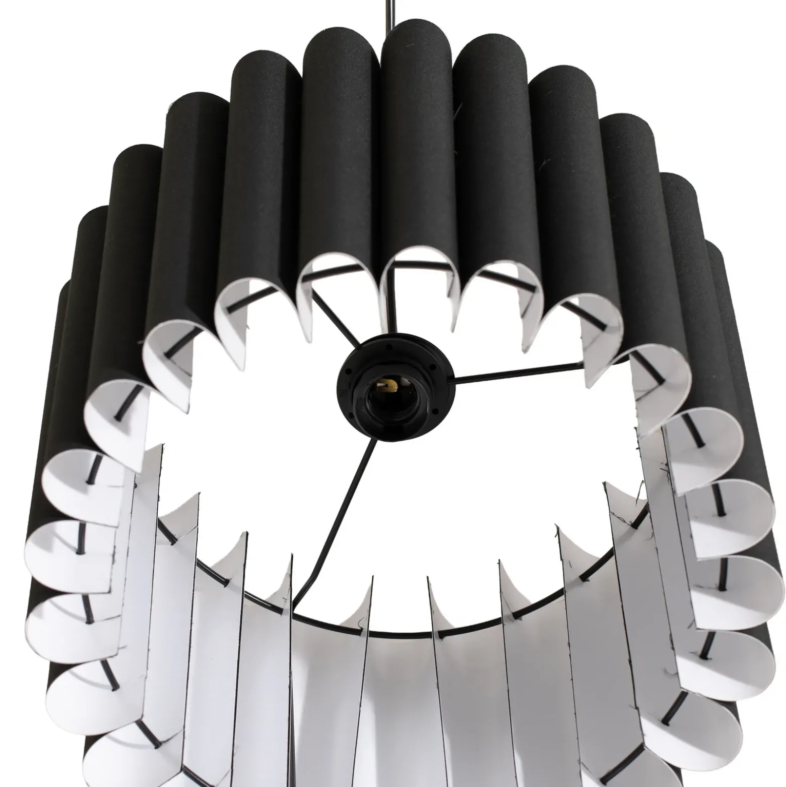 Lámpara colgante Aria, negro, microfibra, E27