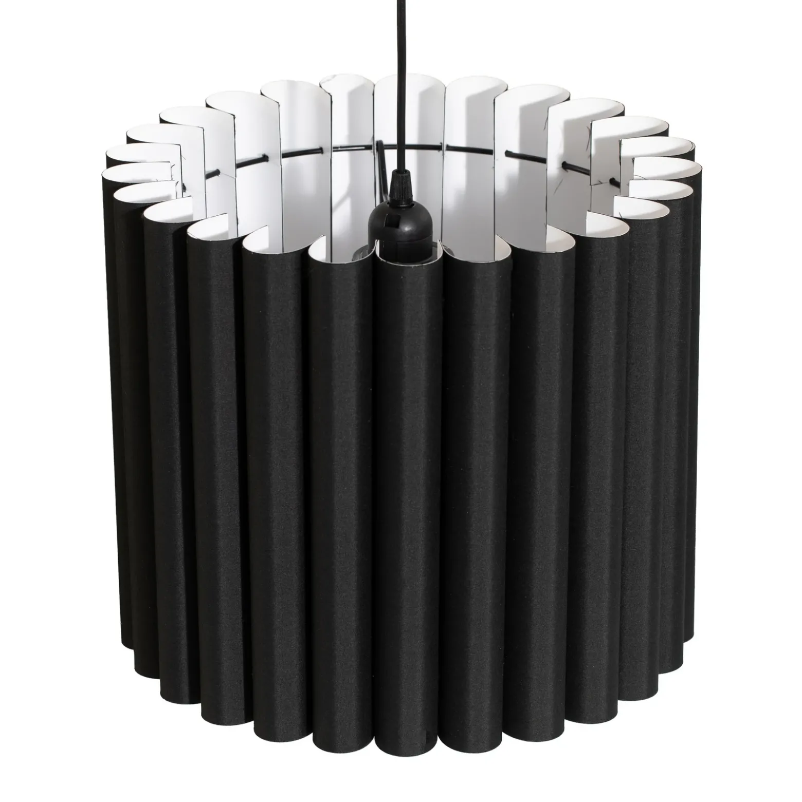 Lámpara colgante Aria, negro, microfibra, E27