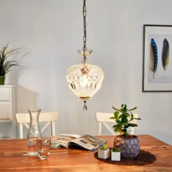 Lámpara colgante Arila, vidrio cristal, Ø 25 cm