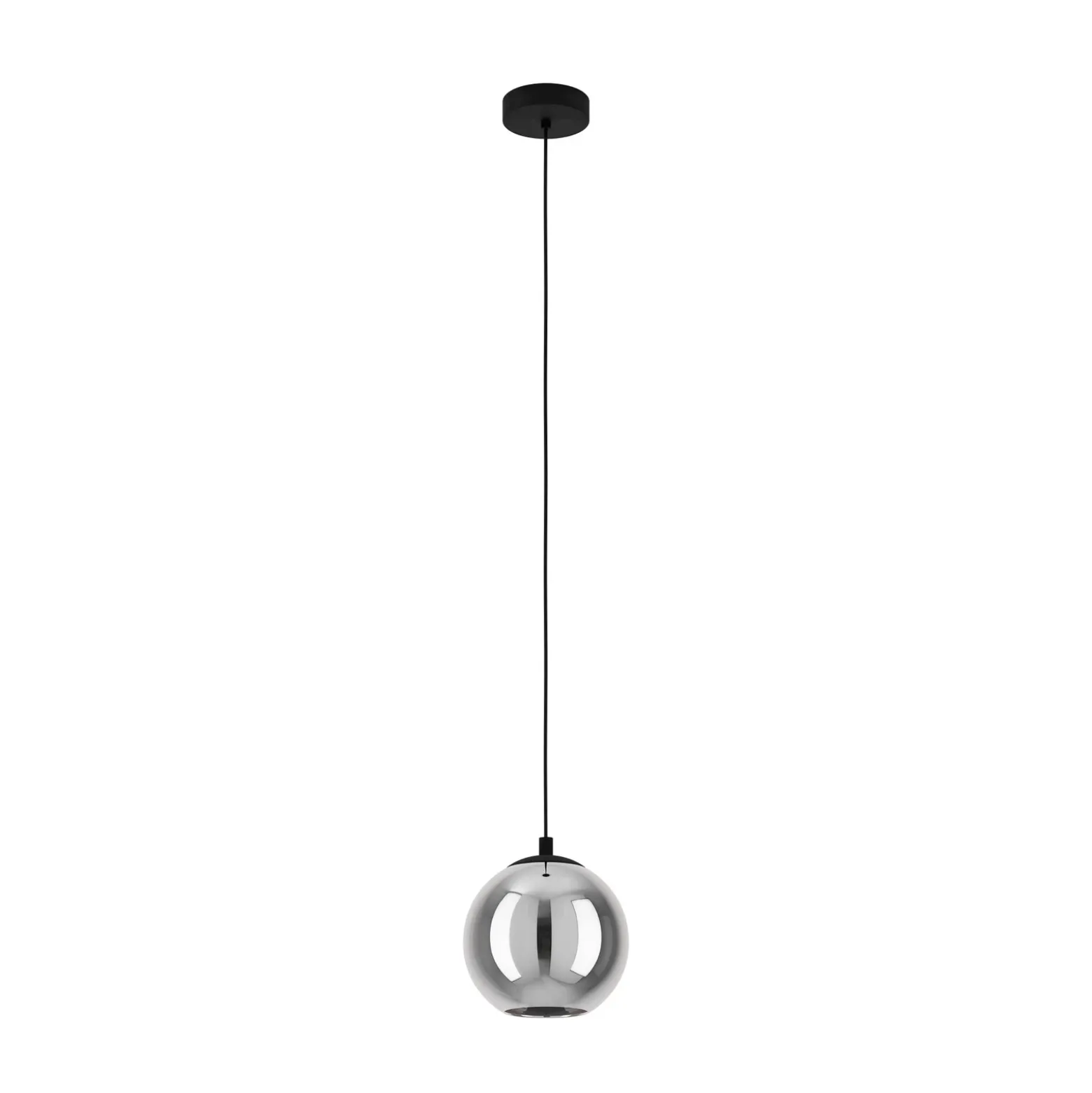 Lámpara colgante Ariscani, gris humo, Ø 20 cm, cristal, E27