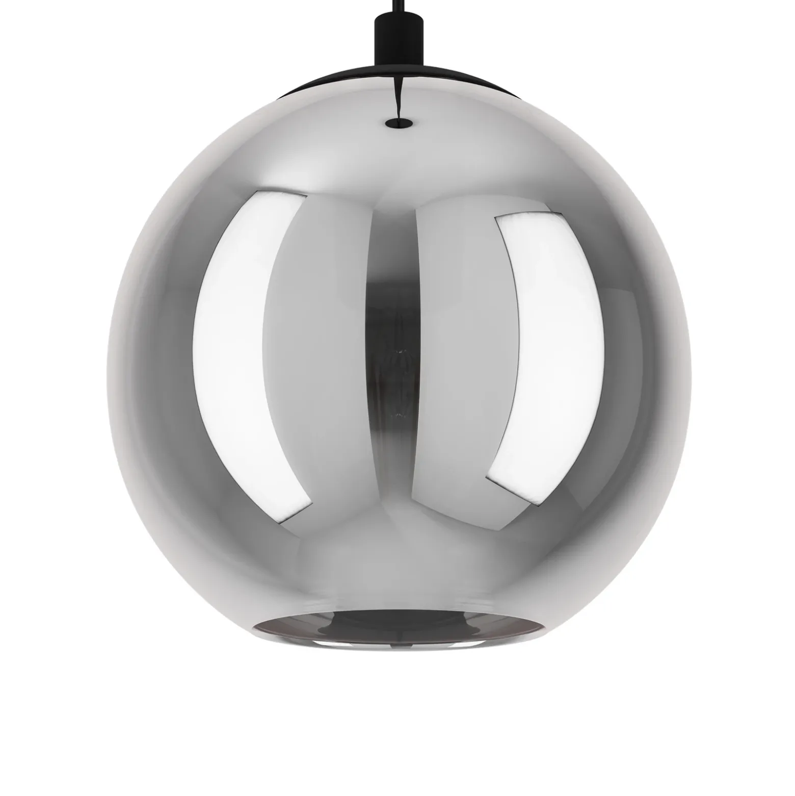Lámpara colgante Ariscani, gris humo, Ø 43 cm, 3 luces, cristal, E27