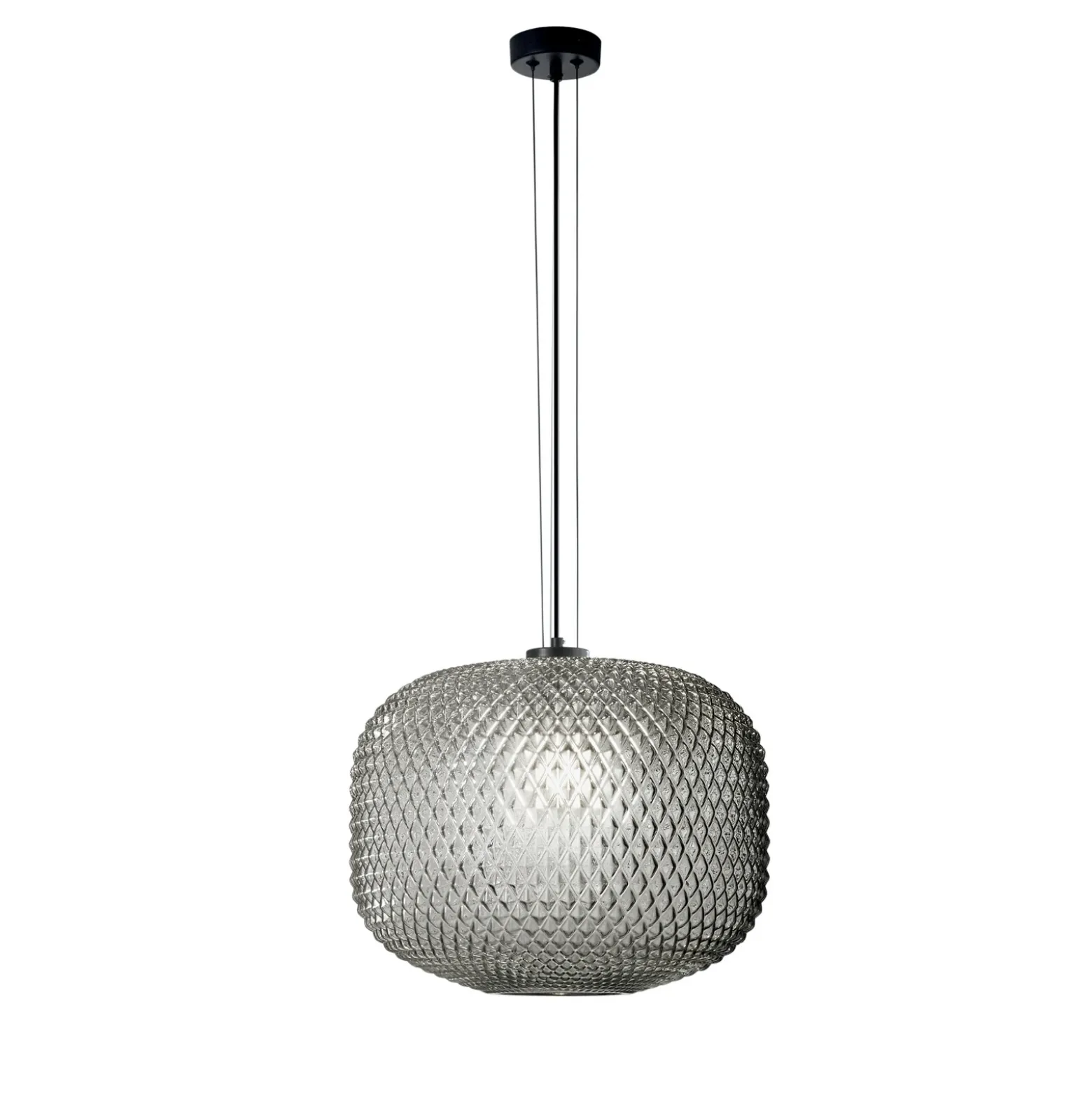 Lámpara colgante Ashford, gris ahumado, Ø 40 cm, cristal