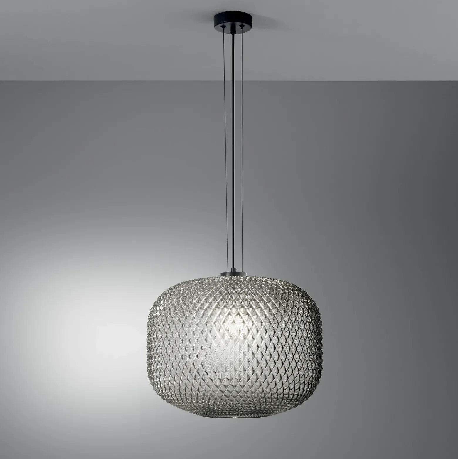 Lámpara colgante Ashford, gris ahumado, Ø 40 cm, cristal