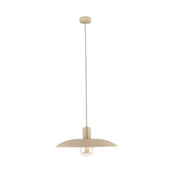 Lámpara colgante Astra, color arena, metal, Ø 41 cm, E27