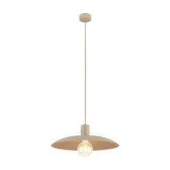 Lámpara colgante Astra, color arena, metal, Ø 41 cm, E27