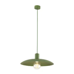 Lámpara colgante Astra, verde, metal, Ø 41 cm, E27