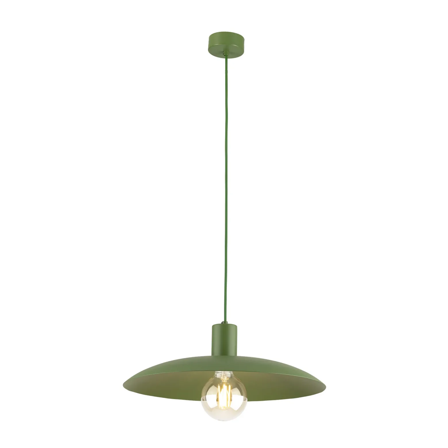 Lámpara colgante Astra, verde, metal, Ø 41 cm, E27