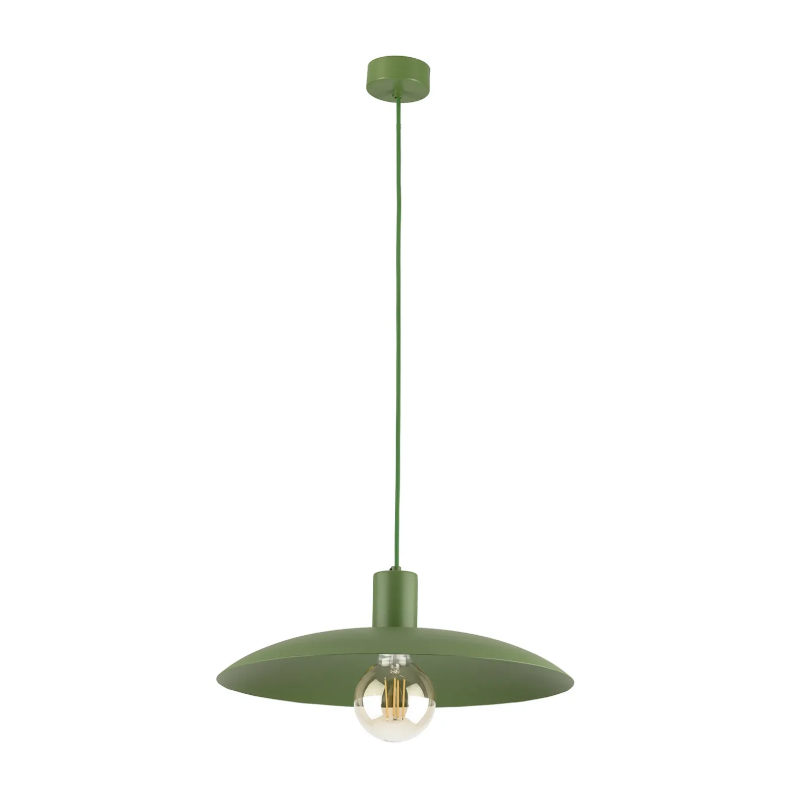 Lámpara colgante Astra, verde, metal, Ø 41 cm, E27