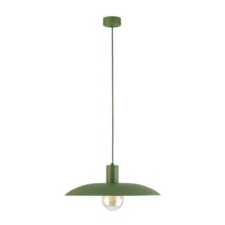 Lámpara colgante Astra, verde, metal, Ø 41 cm, E27