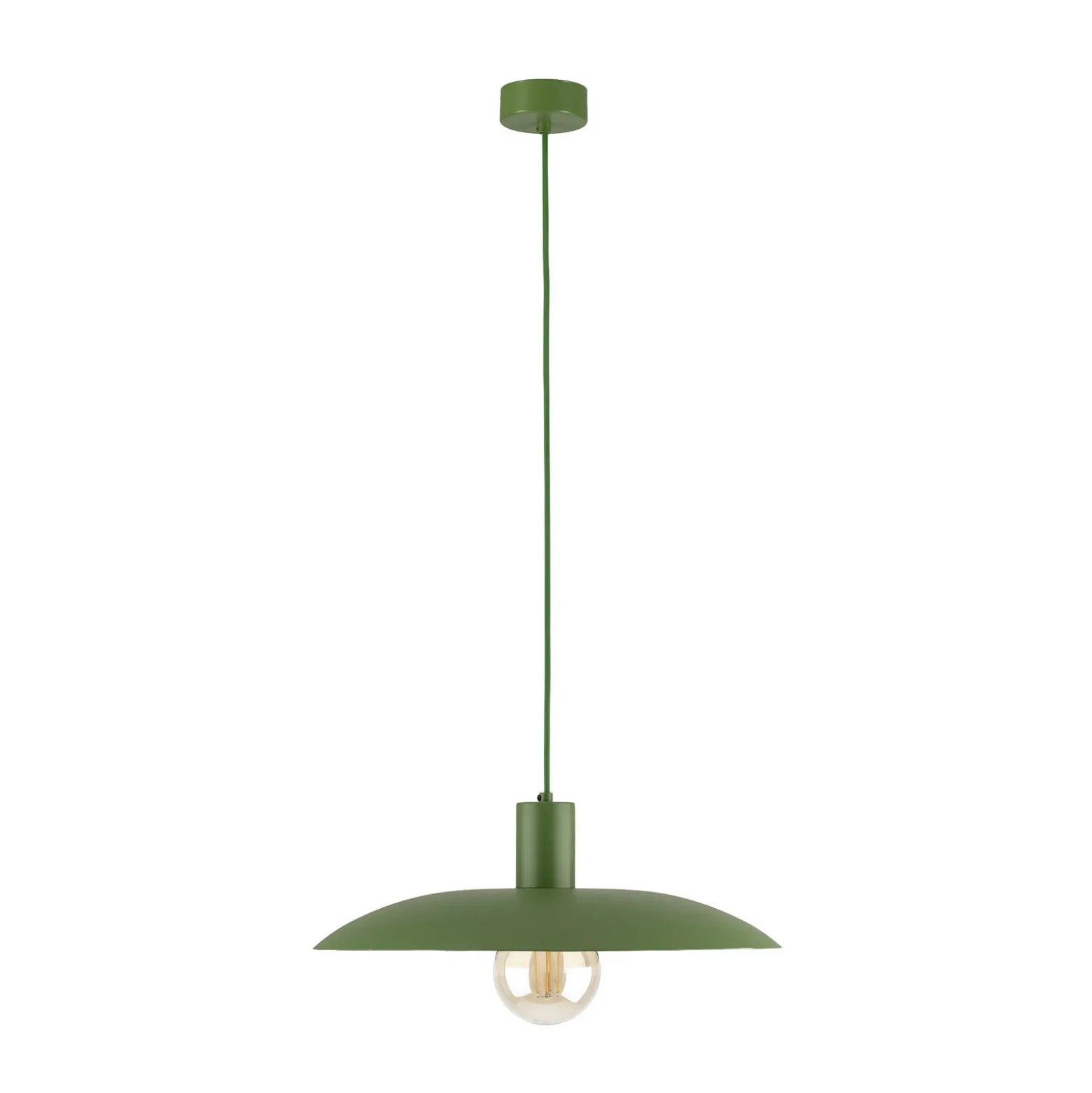 Lámpara colgante Astra, verde, metal, Ø 41 cm, E27