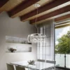 Lámpara colgante Audi vidrio transparente, Ø 50 cm
