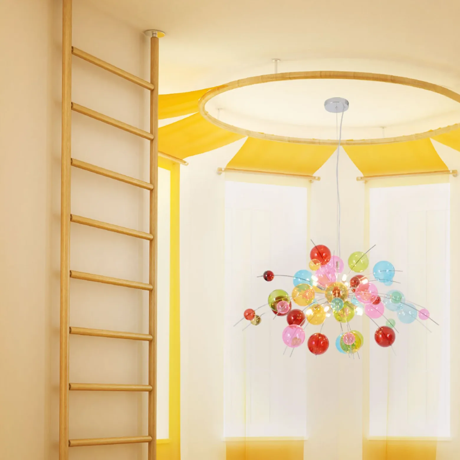 Lámpara colgante Aurinia multicolor Ø 98 cm