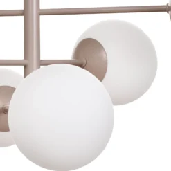 Lámpara colgante Aurora, beige, Ø 60 cm, 6 luces, cristal, E14