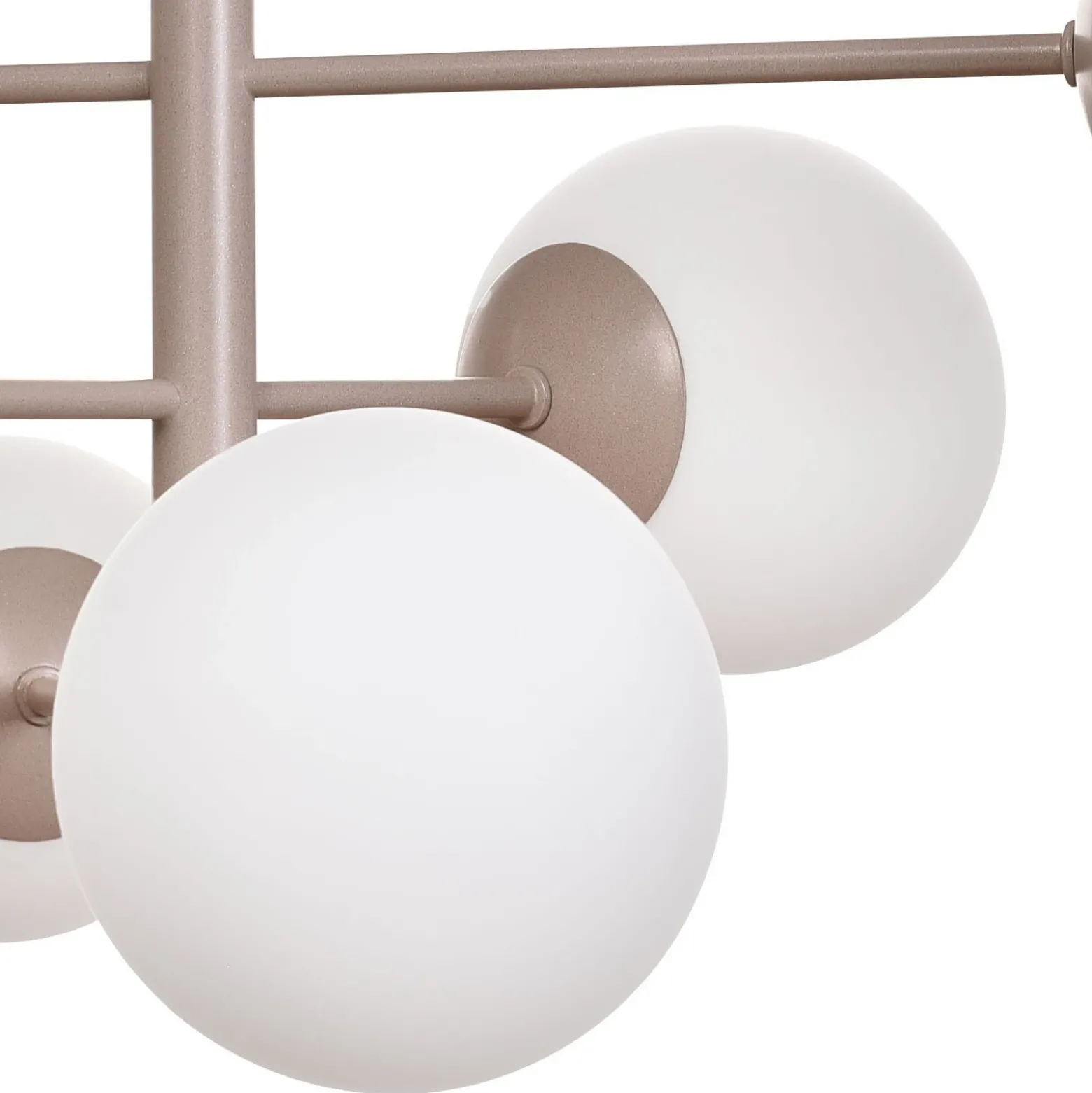 Lámpara colgante Aurora, beige, Ø 60 cm, 6 luces, cristal, E14