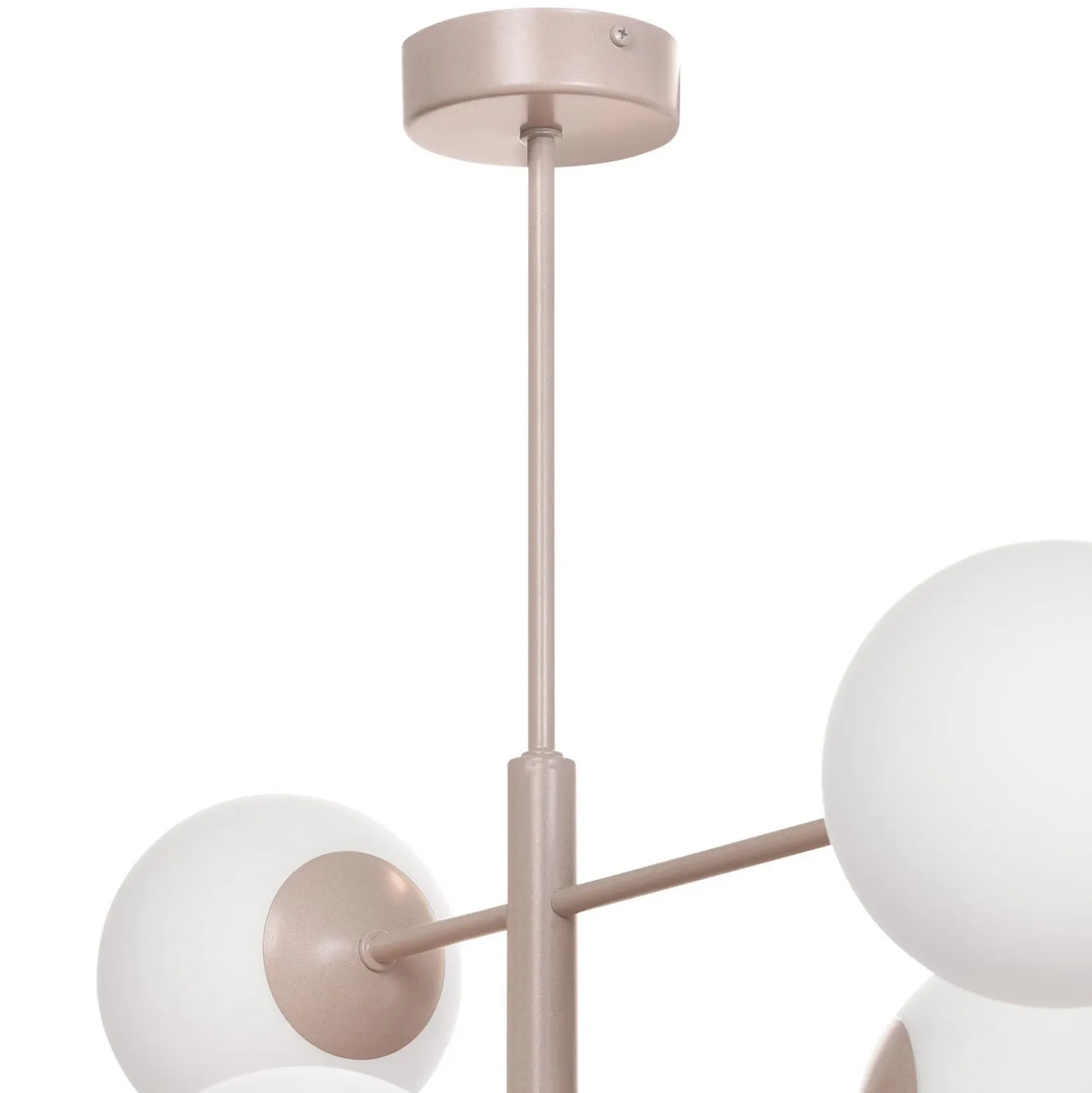 Lámpara colgante Aurora, beige, Ø 60 cm, 6 luces, cristal, E14