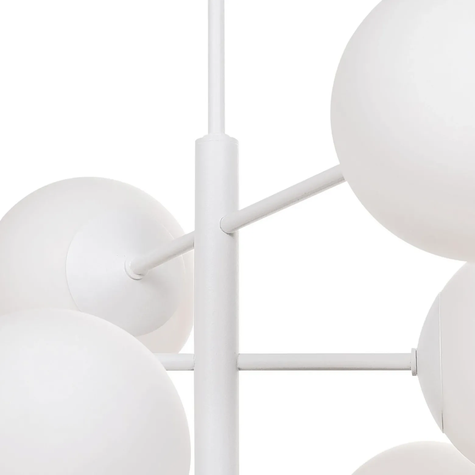 Lámpara colgante Aurora, blanca, Ø 60 cm, 6 luces, cristal, E14