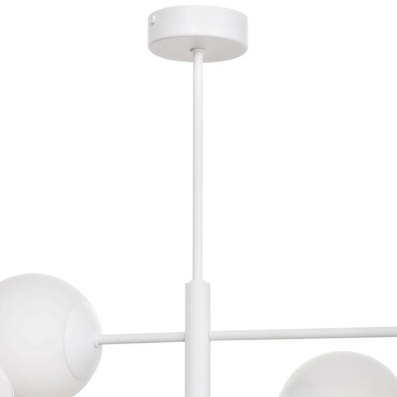 Lámpara colgante Aurora, blanca, Ø 60 cm, 6 luces, cristal, E14