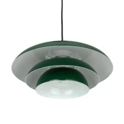 Lámpara colgante Ava de Dyberg Larsen, verde oscuro, metal, Ø 31 cm